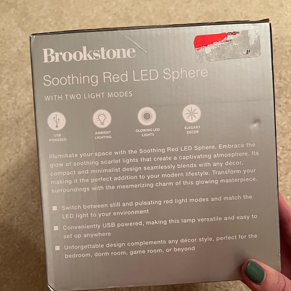 Brookstone Vibrant Red LED Sphere - Picture 4 of 4